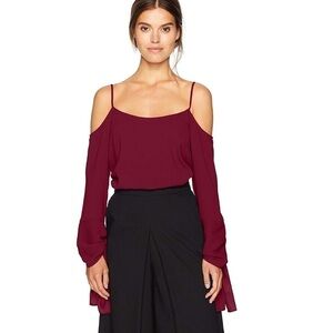 BCBG cold shoulder statement sleeve top